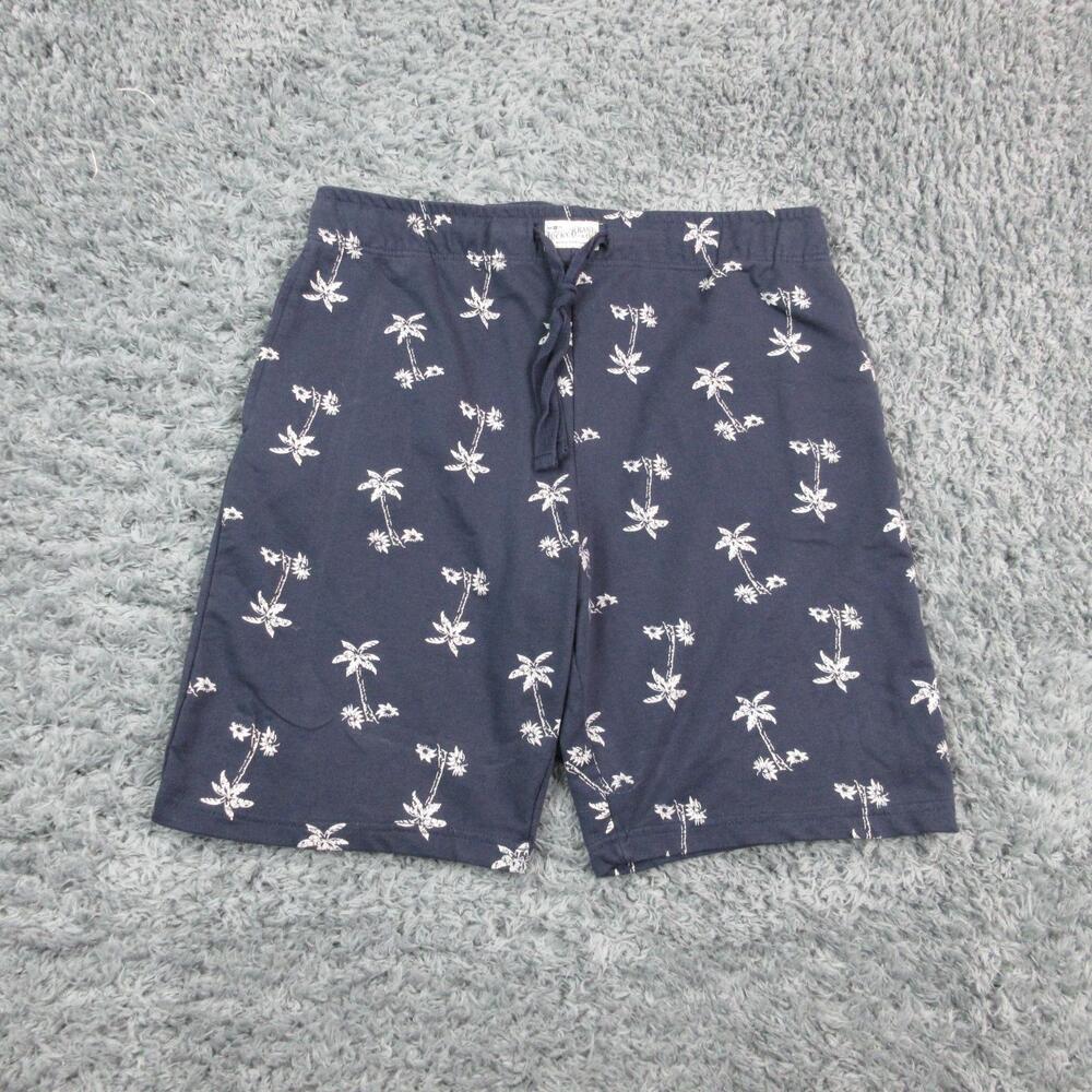 Lucky Brand Shorts Mens Large Navy Palm Tree Tropical Lounge Sleepwear 35x9*